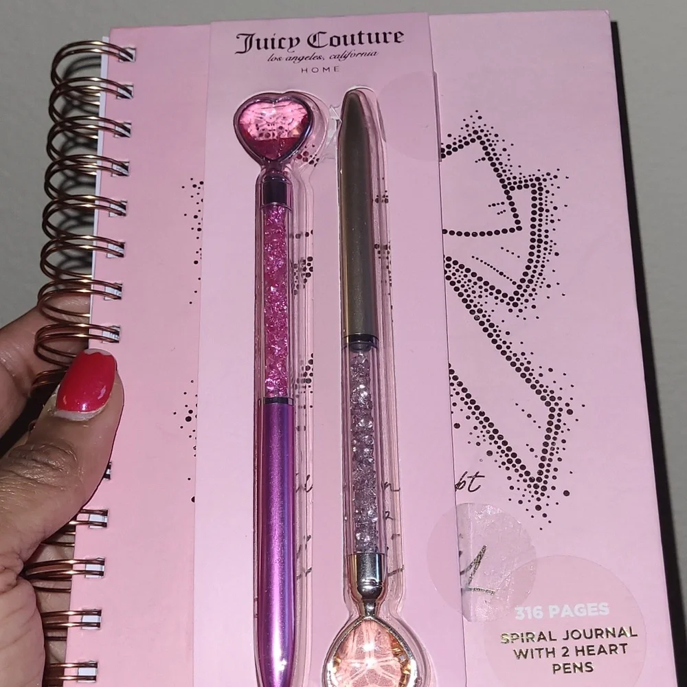 Juicy Couture Pink Journal with Heart Pens - Picture 8 of 9